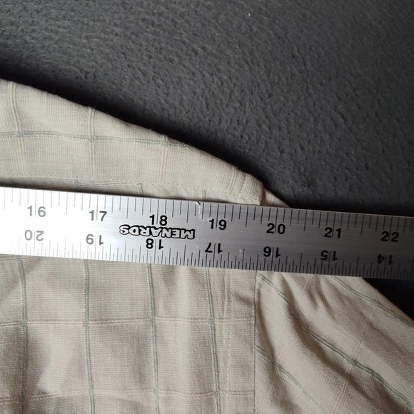 Canali Shirt Mens Large Beige Green Windowpane Button Down Linen Made in Italy - Picture 13 of 13